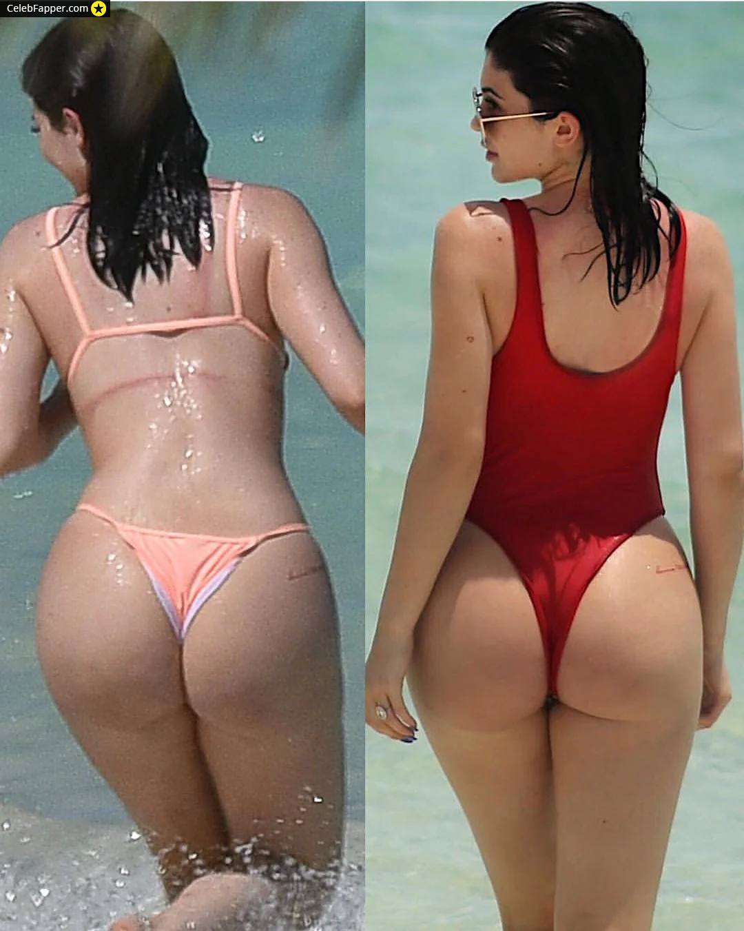 kylie jenner fap butt ass thong bikini